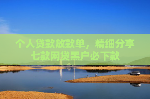 个人贷款放款单，精细分享七款网贷黑户必下款