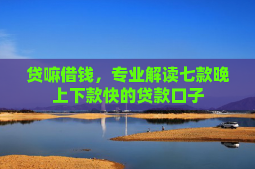 贷嘛借钱，专业解读七款晚上下款快的贷款口子