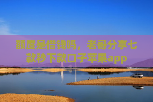 额度是借钱吗，老哥分享七款秒下款口子苹果app