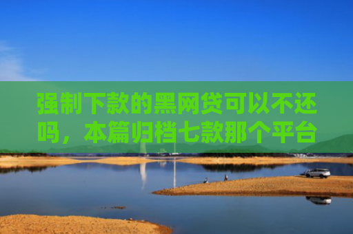 强制下款的黑网贷可以不还吗，本篇归档七款那个平台能下款不看征信