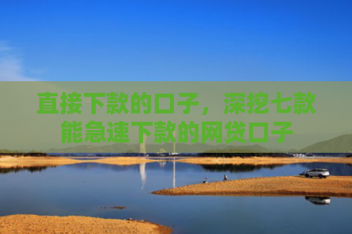 直接下款的口子，深挖七款能急速下款的网贷口子