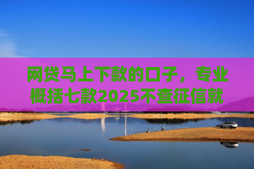 网贷马上下款的口子，专业概括七款2025不查征信就能下款的app