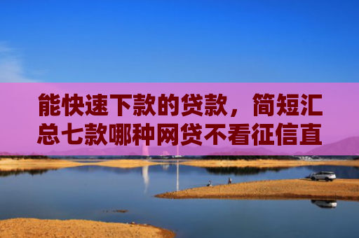 能快速下款的贷款，简短汇总七款哪种网贷不看征信直接下款